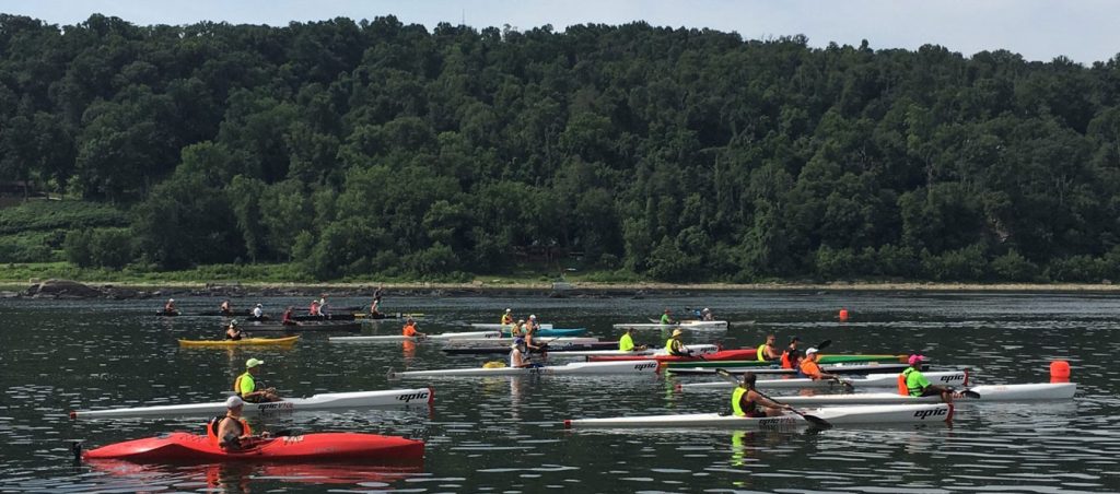 Flatwater Challenge kayakers on the river